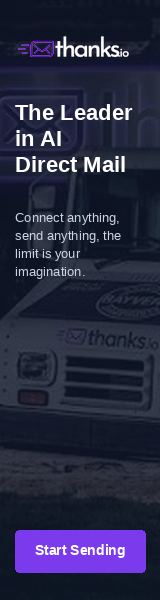 thanks.io - The Leader in AI Direct Mail (160×600)